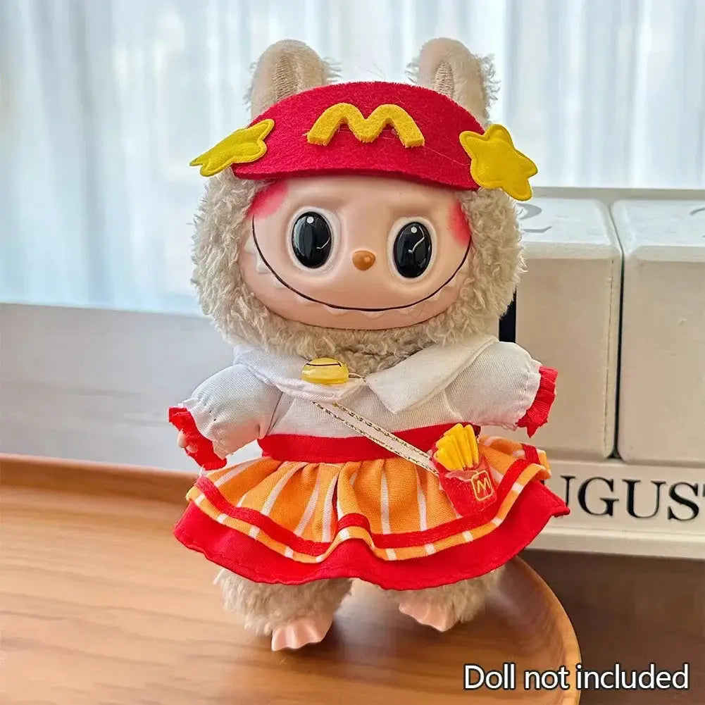 Ropa para Muñeco Labubu 17cm - Hoodies con Combinación de Colores Accesorios Adorables - 10 / no doll