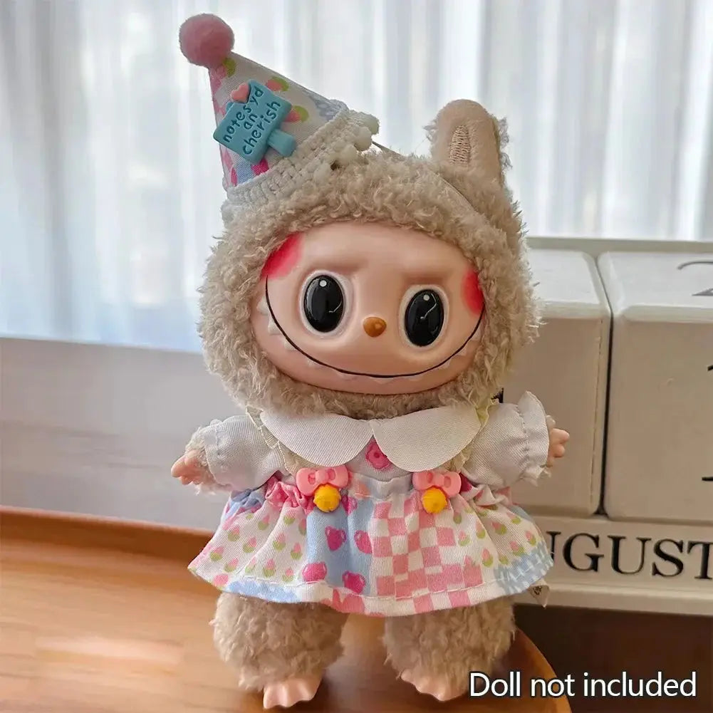 Ropa para Muñeco Labubu 17cm - Hoodies con Combinación de Colores Accesorios Adorables - 09 / no doll
