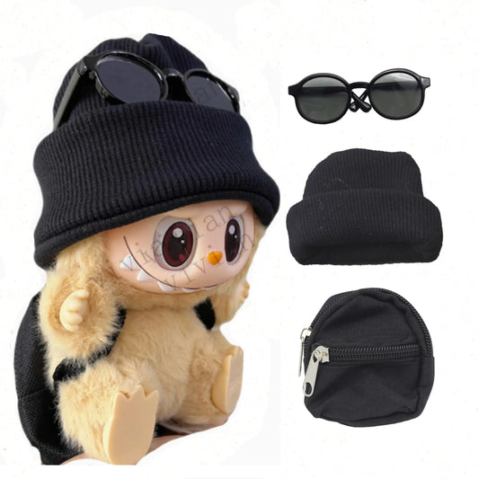 Mini Ropa y Accesorios para Labubu 10cm – Mochila 1/6, Gafas, Sombrero | Ropa para Muñeca de Algodón Kpop Idol Labubu-shop